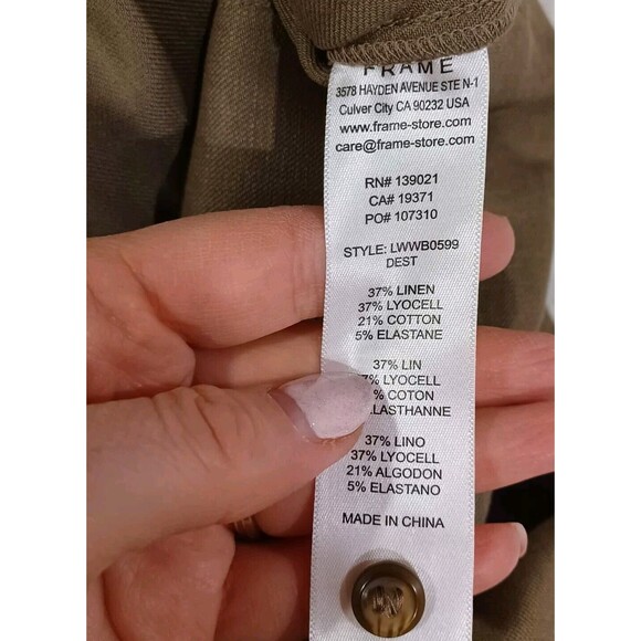 Frame Denim Khaki Button-Up Romper - Picture 11 of 12